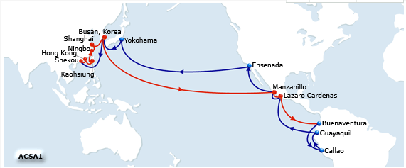 萬(wàn)海CP2航線(xiàn)圖